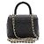 Coco Handle Chanel Borsa Micro Tote in Caviar Nero con Manico Coco e Tracolla a Catena Dorata - vista 4