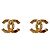 Chanel Black CC Gold Earrings - view 3
