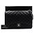 Chanel Borsa a tracolla con patta e catena argentata Nero