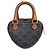 Céline Borsa Heart Triumph Medium Mini Bag Tan Canvas Calfskin