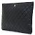 Chanel Clutch Classic Large in pelle d'agnello nera con CC argento Nero - vista 2