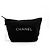Chanel Pouch in tela nera con logo iniziale