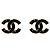 Chanel Orecchini CC in smalto nero e oro