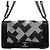 Chanel Borsa a tracolla e crossbody Boy Medium in pelle verniciata nera con paillettes e catena argentata Nero - vista 2