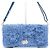 Miu Miu Borsa a tracolla in rafia blu con fiore di cristallo e catena argentata - vista 2