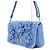 Miu Miu Borsa a tracolla in rafia blu con fiore di cristallo e catena argentata - vista 3