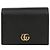 Gucci Tarjetero GG Marmont de piel Black Gold Negro