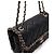 Chanel Borsa a tracolla in pelle d'agnello nera con logo CC dorato, patta, perle e catena dorata Nero - vista 11