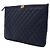 Chanel Clutch Boy Large in pelle di agnello blu navy - vista 3