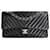 Chanel Borsa a Tracolla Classic Medium Hardware Argento Nero