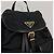 Prada Triangle Logo Nylon Backpack Black - view 5