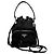 Prada Borsa Bucket in Nylon con Logo Triangle Nero