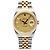 Rolex Orologio Combo da Uomo Datejust Linen Simple Index D'oro