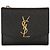 Saint Laurent Cartera tri-fold Iconic de cuero negro