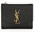 Saint Laurent Cartera tri-fold Iconic de cuero negro - vista 2