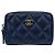 Chanel Zip-Kartenetui aus Kaviarleder in Navy Blau