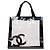 Chanel PVC Black White Perforated Tote Bag