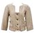 Chanel Beige Jacke mit Goldgarn Orange