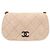 Chanel Borsa a tracolla matelassé con patta in camoscio beige Marrone