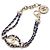 Chanel Bracciale COCO in pelle di agnello blu con catena dorata da donna