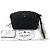 Prada Pouch in nylon con logo triangolo dorato e tracolla Nero