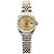 Rolex Orologio Combi da donna Datejust con diamanti originali e quadrante champagne gold D'oro