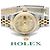 Rolex Orologio Combi da donna Datejust con diamanti originali e quadrante champagne gold D'oro - vista 22