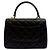 Chanel Borsa a tracolla piccola in pelle di agnello con patta e catena Nera Nero - vista 4