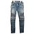 Balmain Jeans Biker con Cerniera Argentata Blu