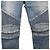 Balmain Jeans Biker con Cerniera Argentata Blu - vista 3