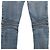 Balmain Jeans Biker con Cerniera Argentata Blu - vista 6