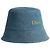 Dior Sombrero Bucket Teddy de ala estrecha Blue Cotton Linen Denim