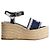 Louis Vuitton Sandali con zeppa Dantel Blu Navy Cotone Pizzo Bianco