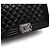 Chanel Borsa a tracolla e spalla Boy Medium Flap in vitello verniciato nero con catena argentata - vista 11