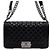 Chanel Borsa a tracolla e spalla Boy Medium Flap in vitello verniciato nero con catena argentata - vista 2