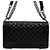 Chanel Borsa a tracolla e spalla Boy Medium Flap in vitello verniciato nero con catena argentata - vista 5