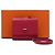 Hermès Carteira Pink Chaine dAncre em couro de cabra Chamkila com hardware Palladium Rosa