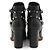 Valentino Botas de cano curto Rockstud em couro preto para mulher - vista 5