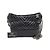 Chanel Gabrielle Chevron Hobo Medium Schultertasche mit Kette Schwarz