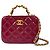 Chanel Beauty case in vernice con manico superiore Rosso