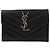 Saint Laurent Logo Matelassé Small Wallet Black Silver