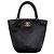 Chanel Serie de bolsos bucket de piel de becerro con asa de cadena acolchada Negro
