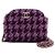Chanel Mini bolsa de ombro meia-lua em tweed roxo com corrente dourada - vista 2