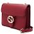 Gucci Borsa a spalla e borsa a tracolla rossa con piccola catena intrecciata - vista 2