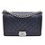 Chanel Lambskin Boy Bag Large Silver Chain Shoulder Bag and Crossbody Blue