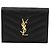 Saint Laurent Monogram Matelassé Logo Compact Wallet Black Golden Schwarz