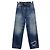Chanel Gewaschene Denimhose mit besticktem Logo Blau