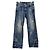 Chanel Gewaschene Denimhose mit besticktem Logo Blau - Ansicht 4