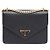 Prada Borsa a spalla e crossbody Saffiano Envelope con catena dorata Nero