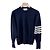 Thom Browne Kaschmir-Strick mit diagonalen Streifen Navy Blau